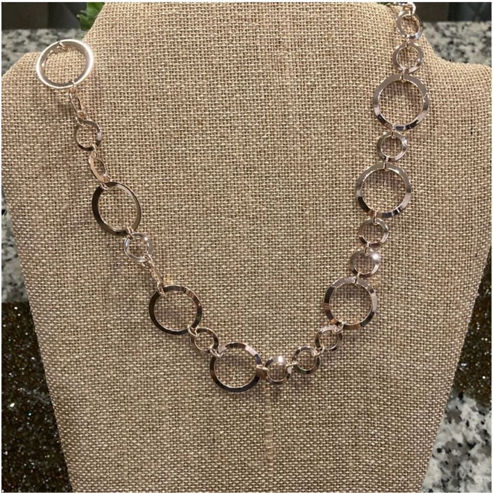 Northcrest Gold Tone Circle Chain Link Long Fashion Necklace Hypoallergenic